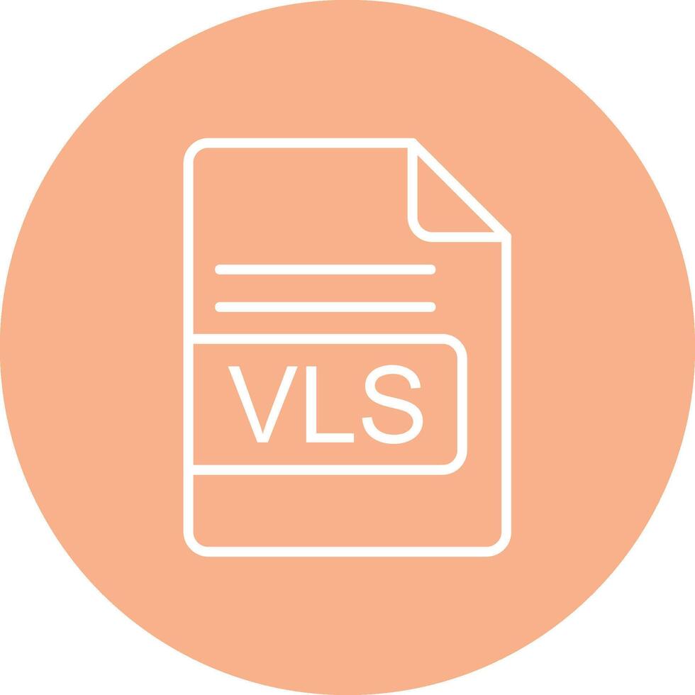 vls archivo formato línea multi circulo icono vector