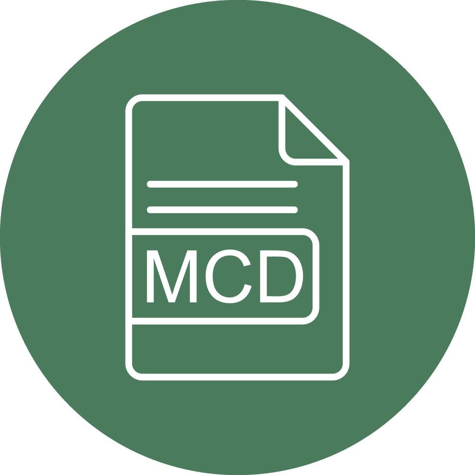 MCD File Format Line Multi Circle Icon vector