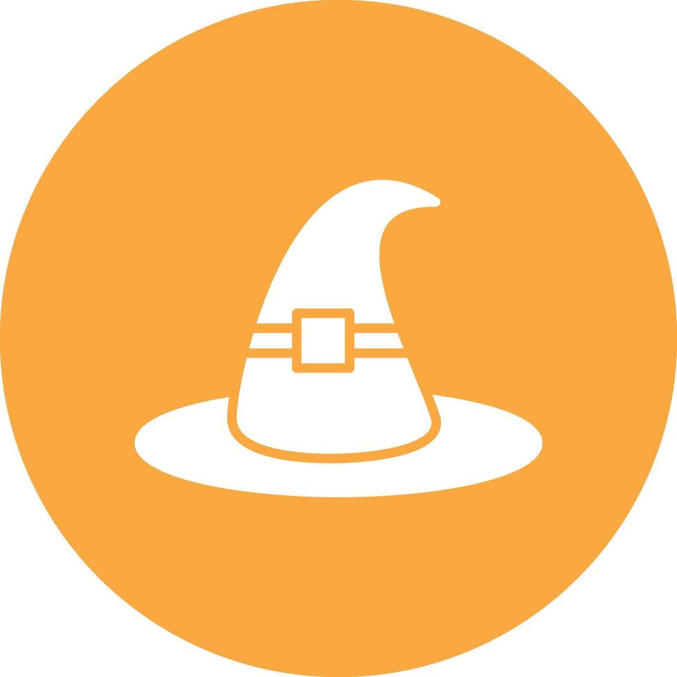 bruja sombrero glifo multi circulo icono vector