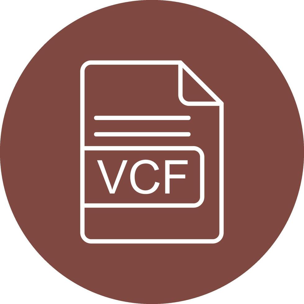 vcf archivo formato línea multi circulo icono vector