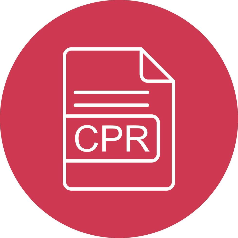 CPR File Format Line Multi Circle Icon vector