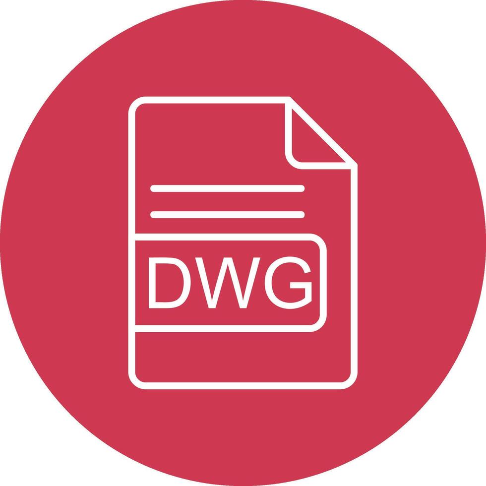 DWG File Format Line Multi Circle Icon vector