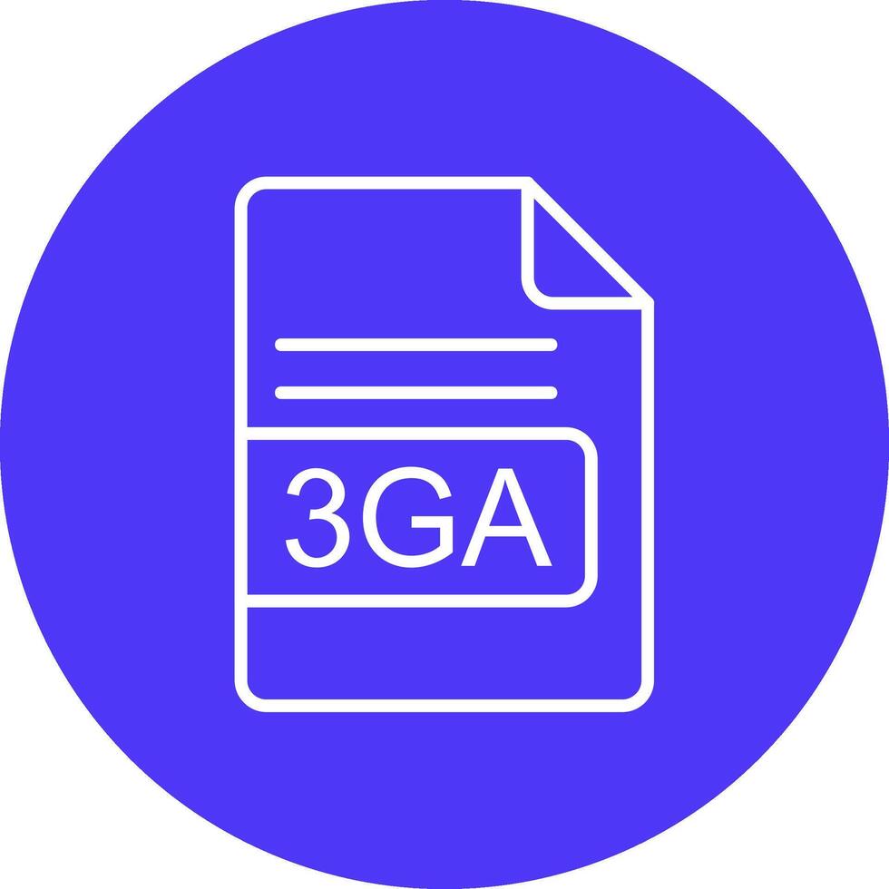 3GA File Format Line Multi Circle Icon vector