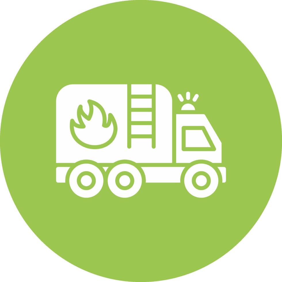 Fire Truck Glyph Multi Circle Icon vector