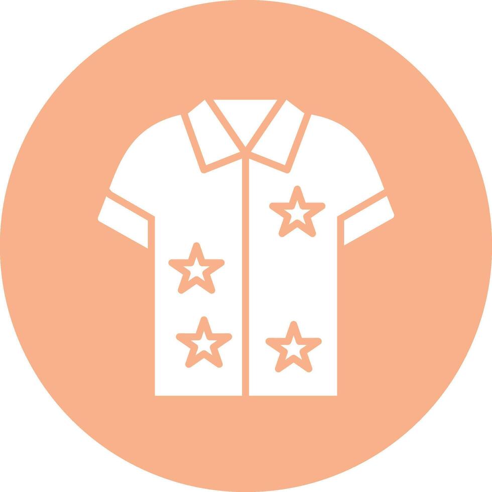 Hawaiian Shirt Glyph Multi Circle Icon vector