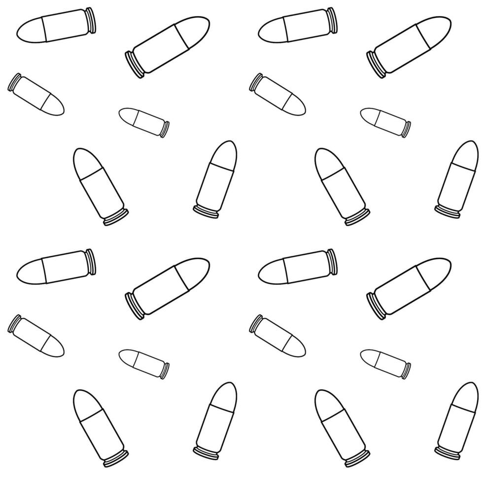 Line art bullets pattern. Black and white seamless background. vector