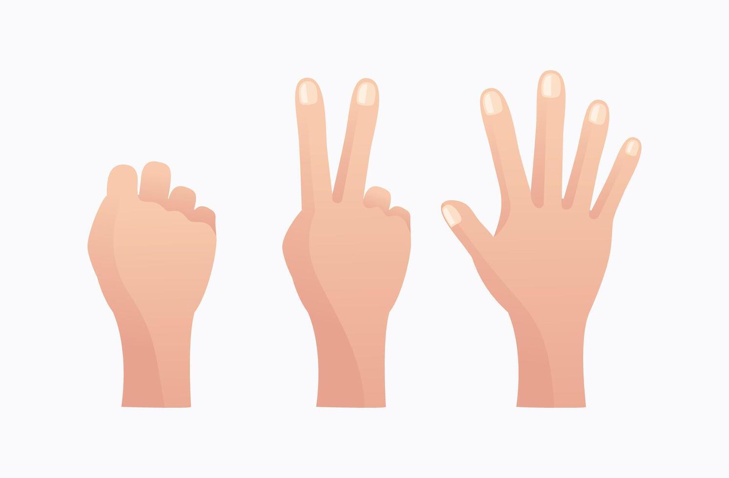 Rock, scissors, paper hand gesture. collection line icons, set of simple game vector
