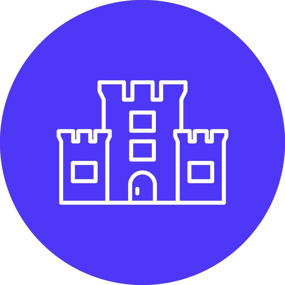 castillo línea multi circulo icono vector