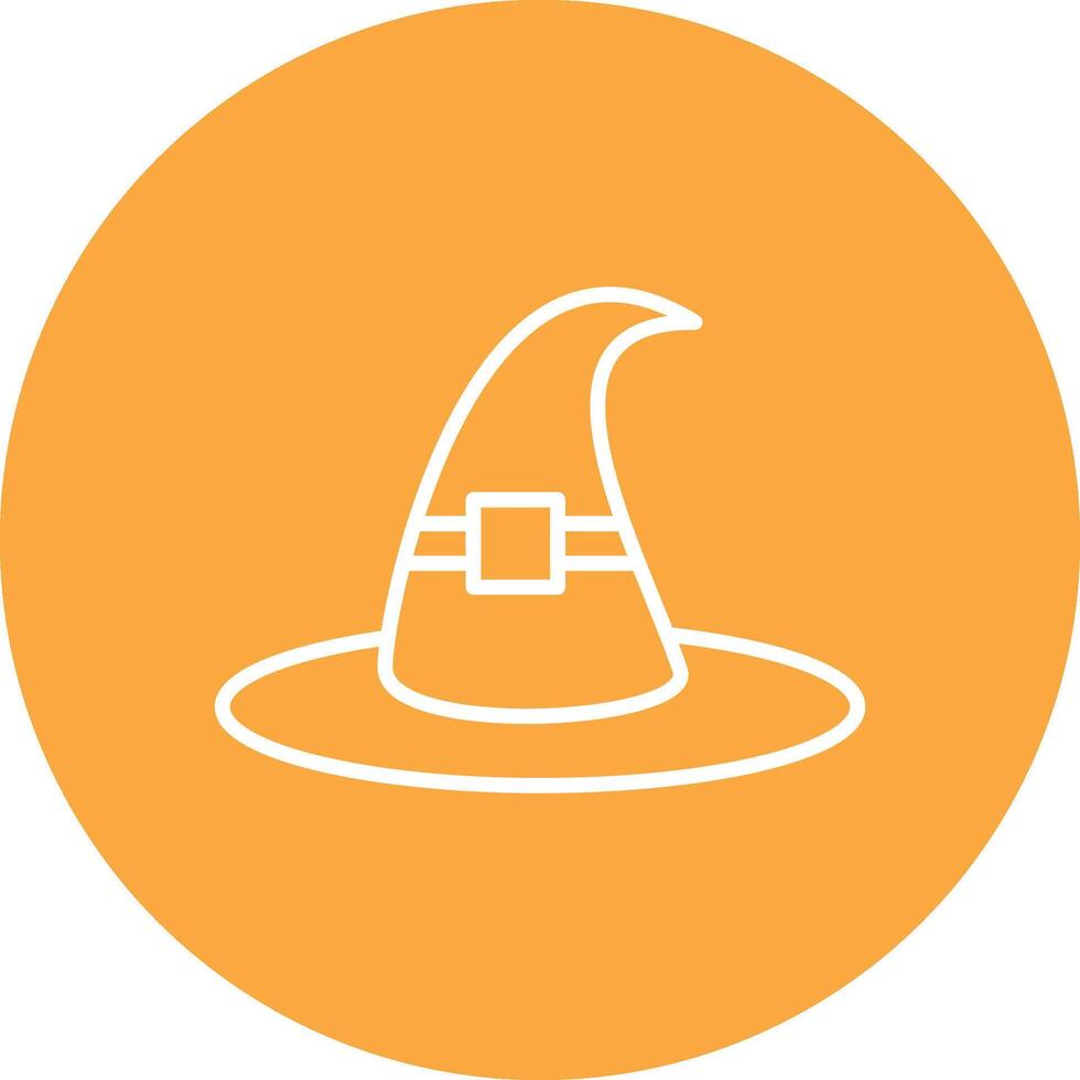bruja sombrero línea multi circulo icono vector