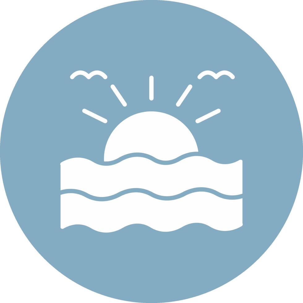 Sunrise Glyph Multi Circle Icon vector
