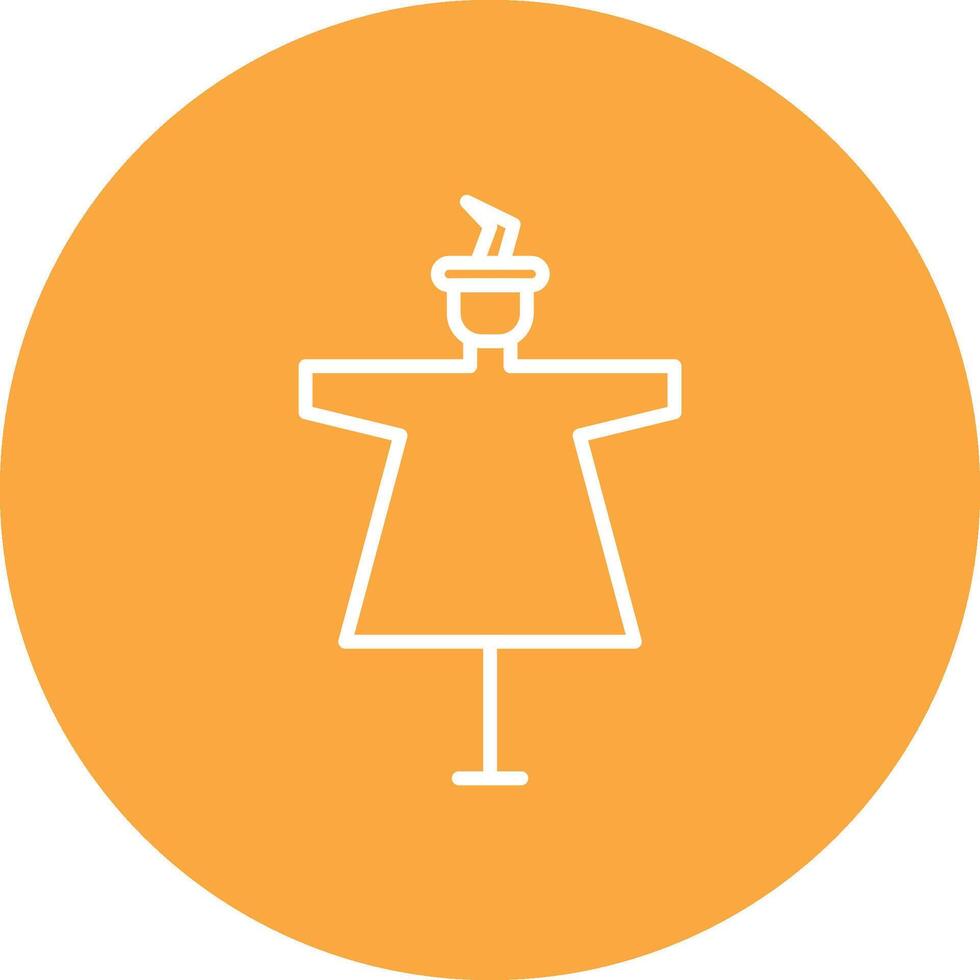 Scarecrow Line Multi Circle Icon vector