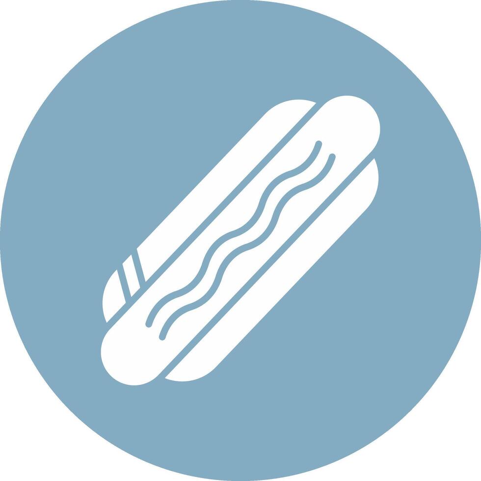 Hot Dog Glyph Multi Circle Icon vector