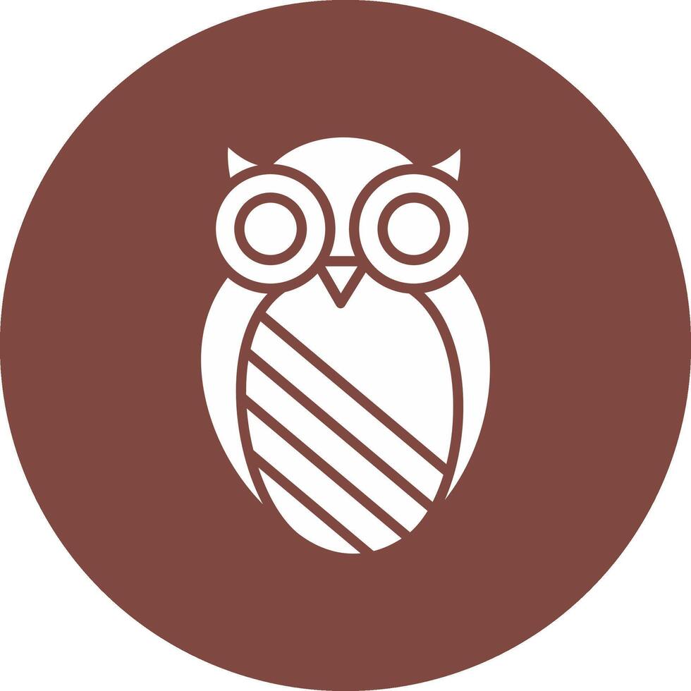 Owl Glyph Multi Circle Icon vector