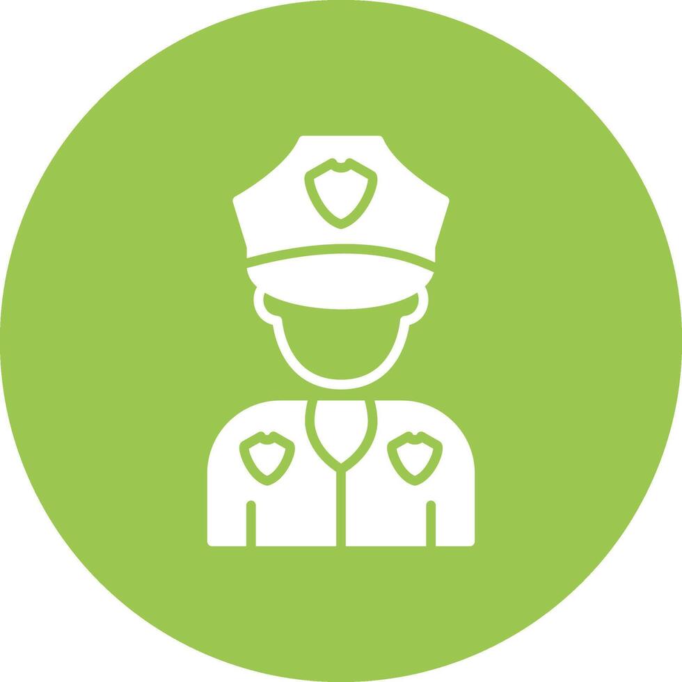 Policeman Glyph Multi Circle Icon vector