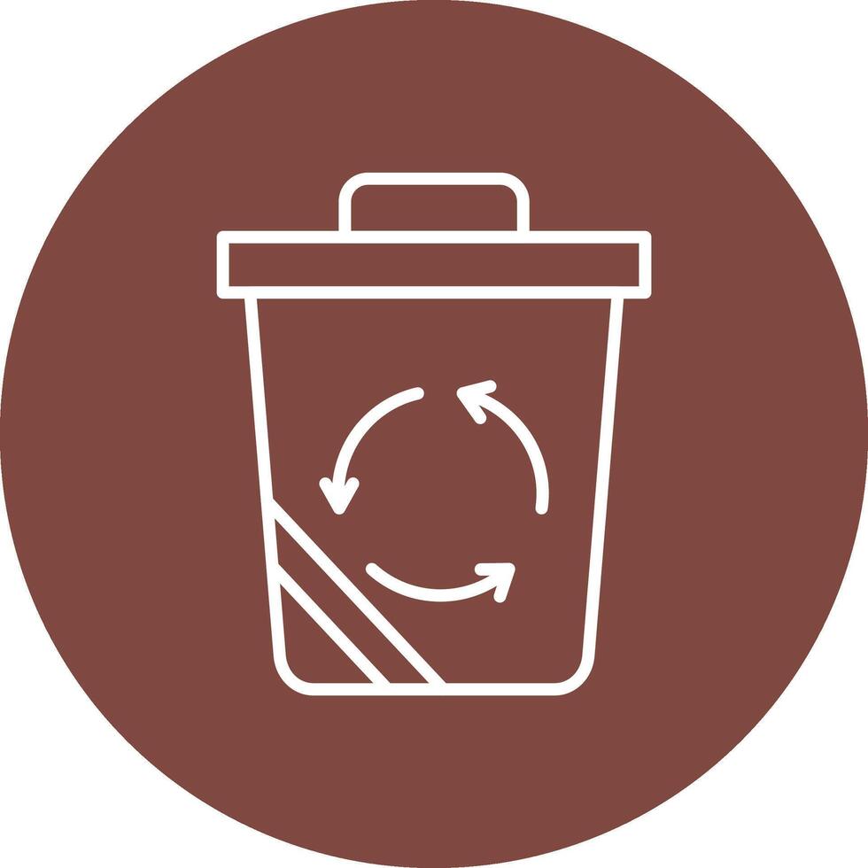 Recycle Bin Line Multi Circle Icon vector