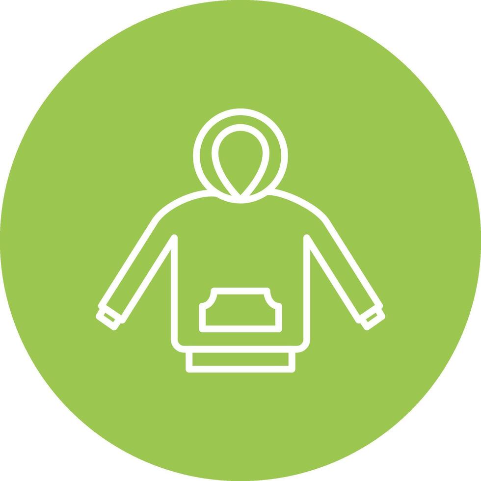Hoodie Line Multi Circle Icon vector