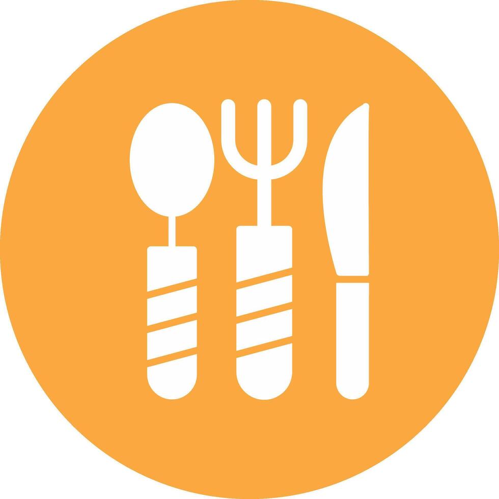 Cooking Utensils Glyph Multi Circle Icon vector