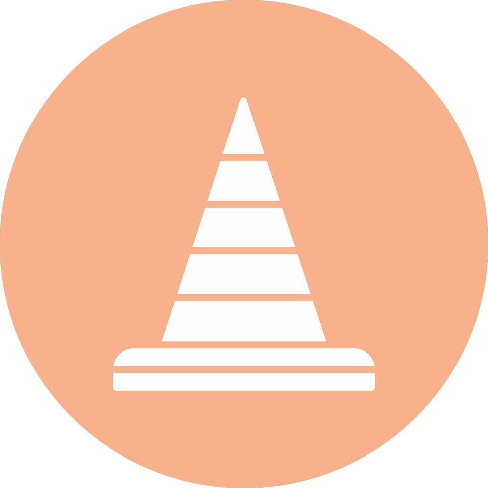 Traffic Cone Glyph Multi Circle Icon vector