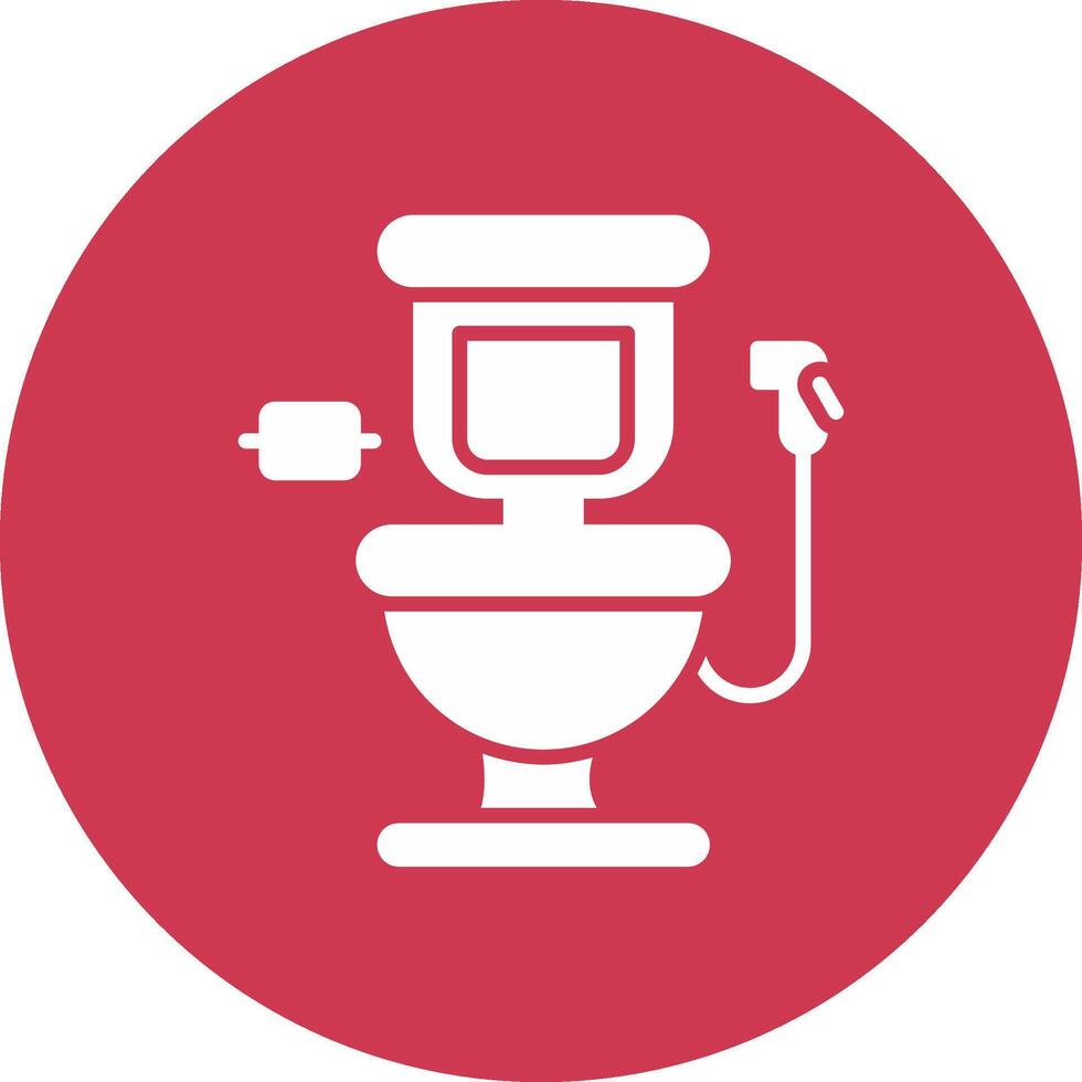 Toilet Glyph Multi Circle Icon vector