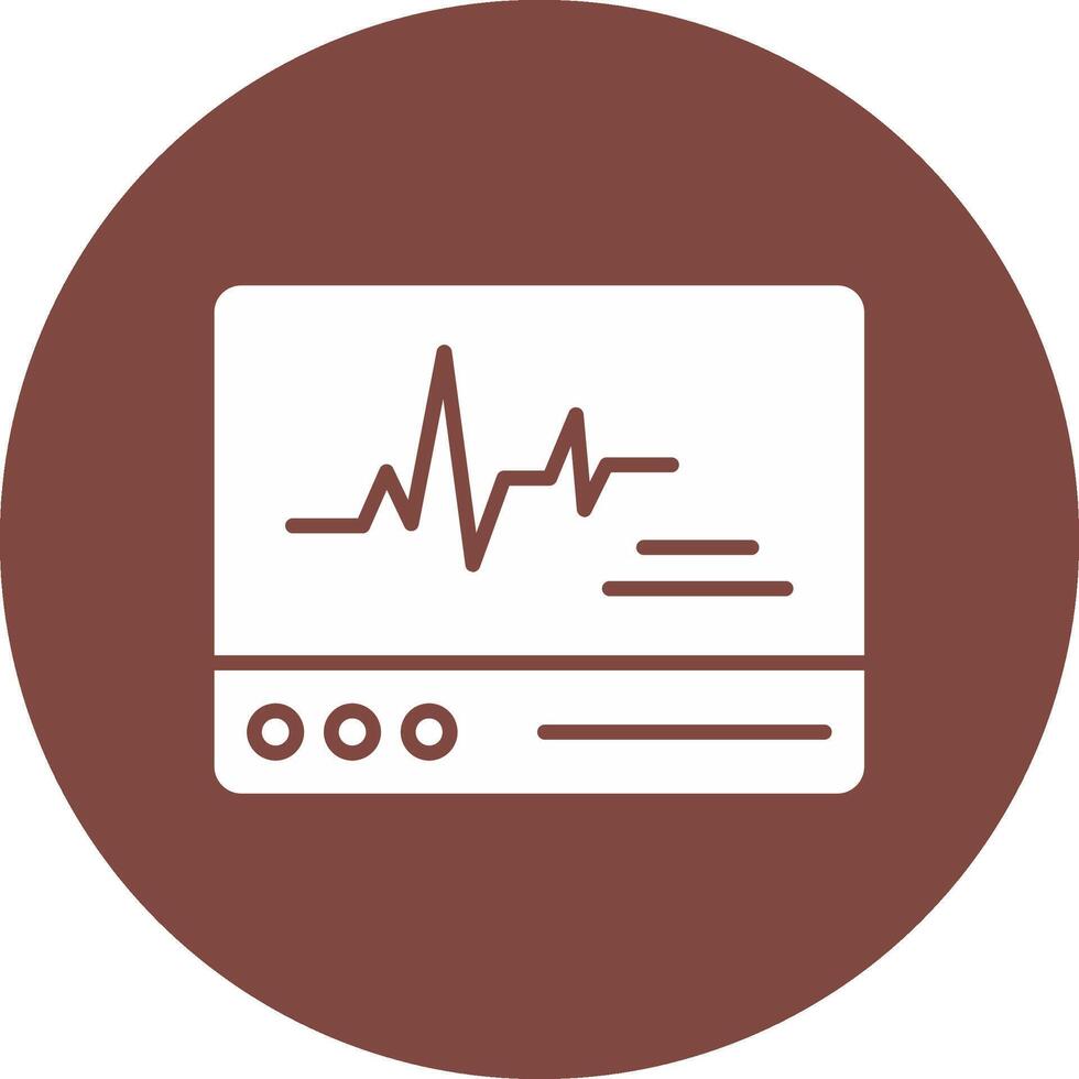ECG Monitor Glyph Multi Circle Icon vector