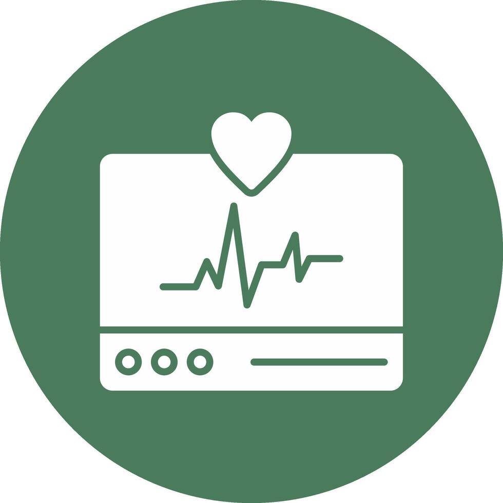 ECG Monitor Glyph Multi Circle Icon vector