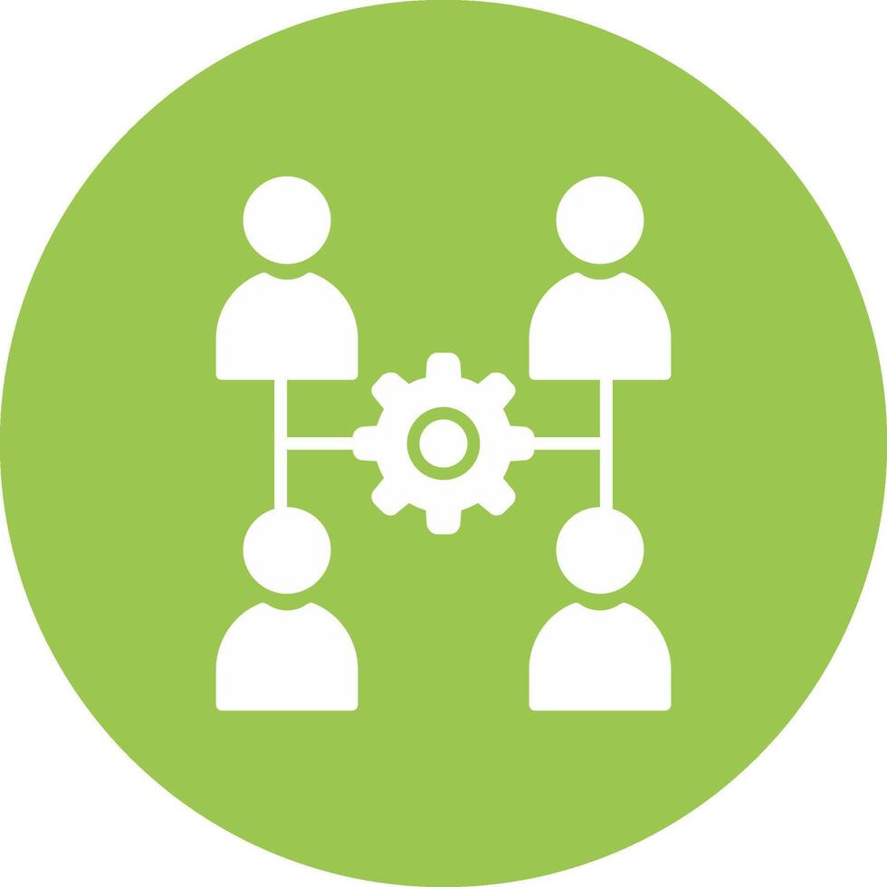 Team Management Glyph Multi Circle Icon vector