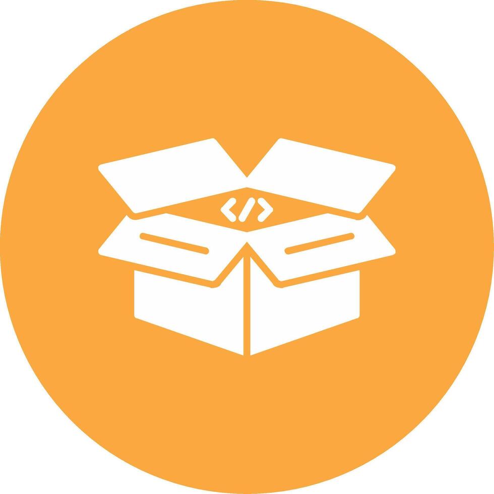 Open Box Glyph Multi Circle Icon vector