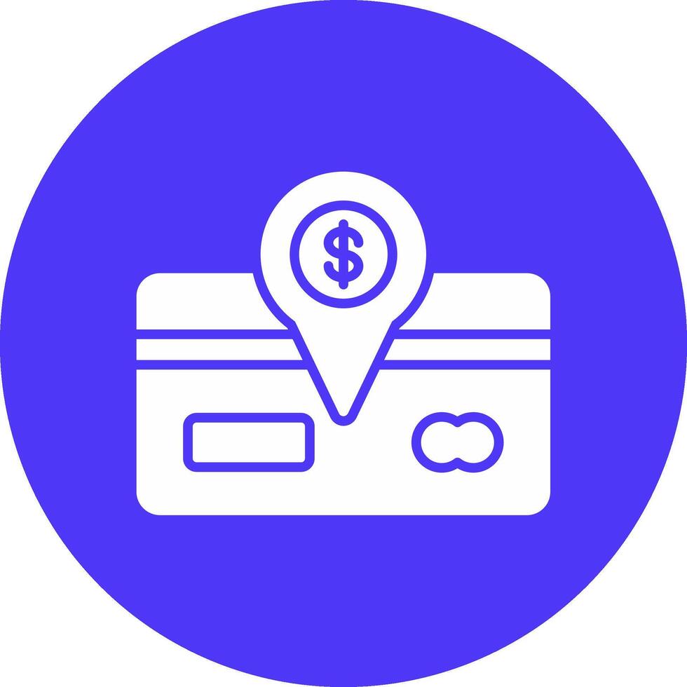 Direct Debit Glyph Multi Circle Icon vector