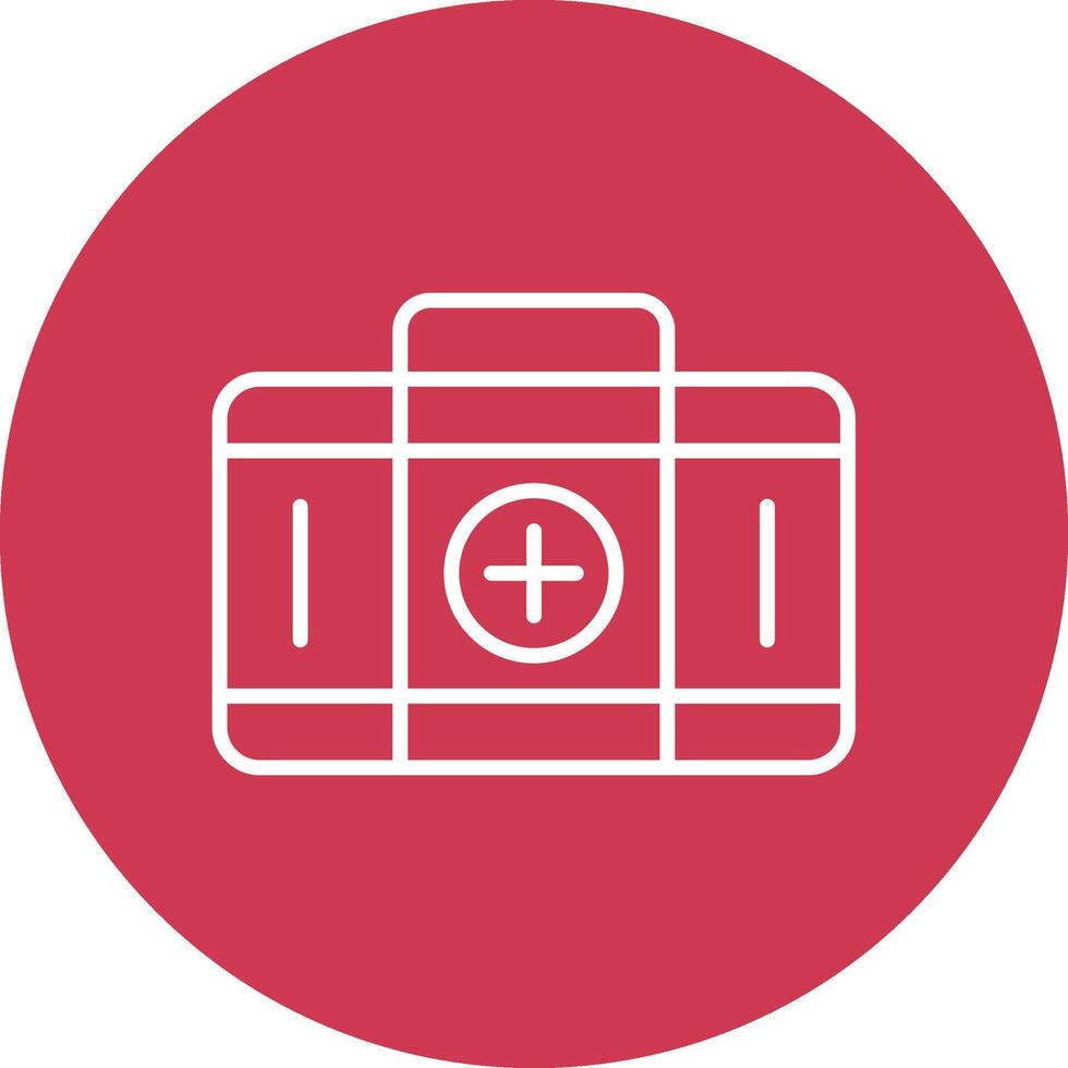 First Aid Kit Line Multi Circle Icon vector