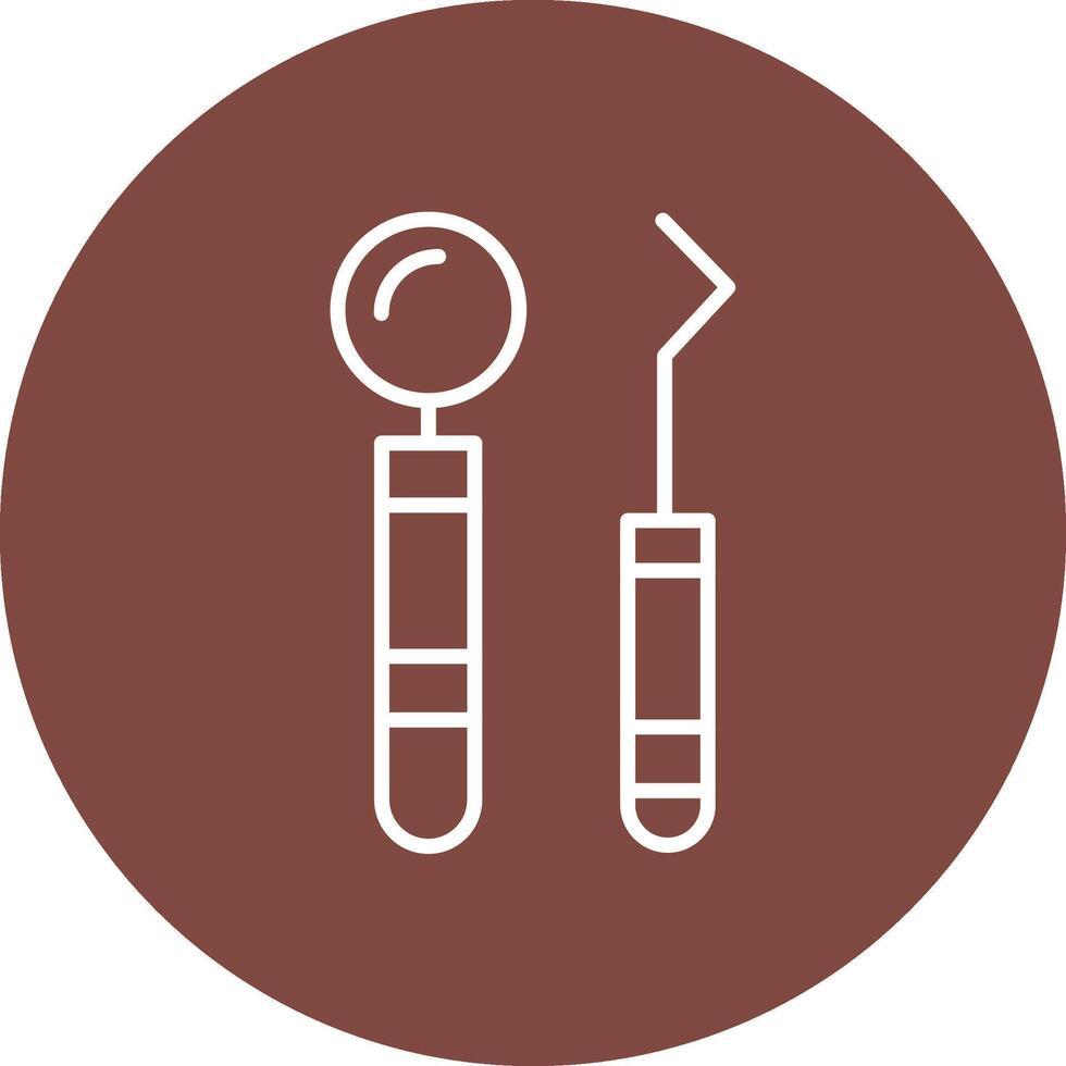 Dentist Tools Line Multi Circle Icon vector