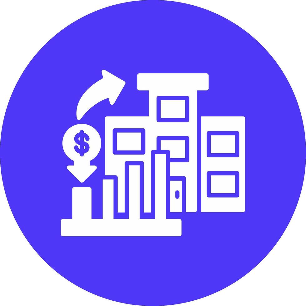 Market Investment Glyph Multi Circle Icon vector