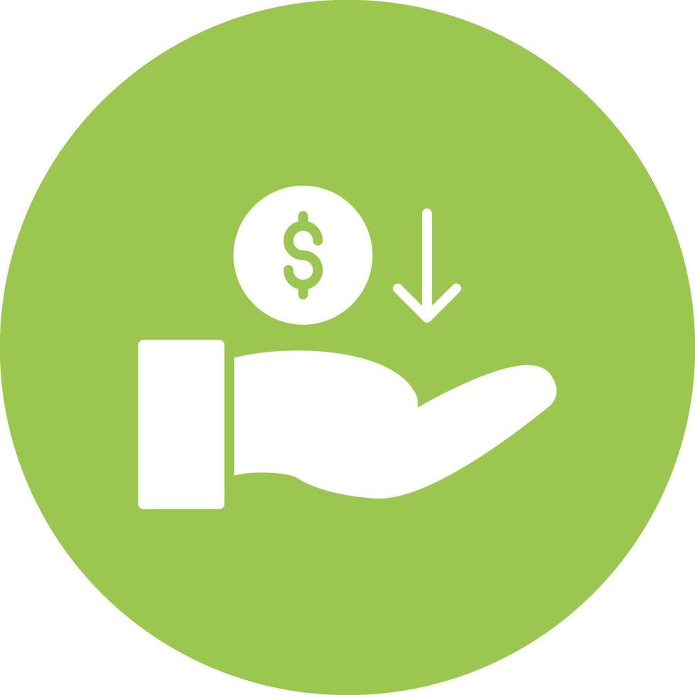 Recieve Money Glyph Multi Circle Icon vector