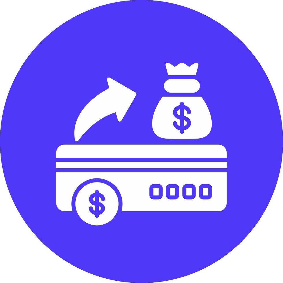 Bank Check Glyph Multi Circle Icon vector