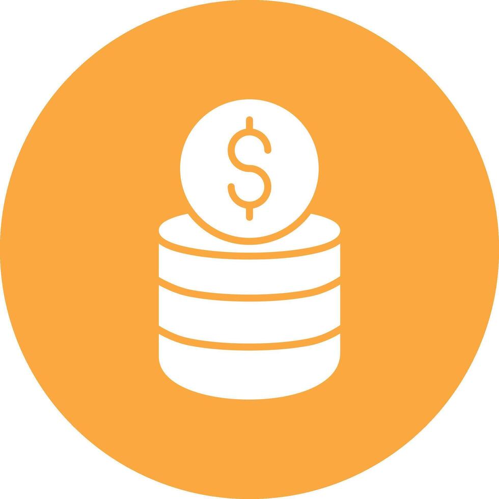 Coin Stack Glyph Multi Circle Icon vector