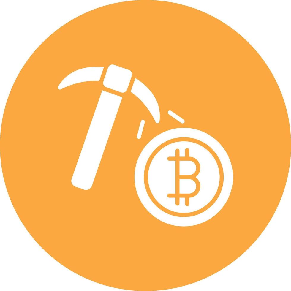 Bitcoin Mining Glyph Multi Circle Icon vector