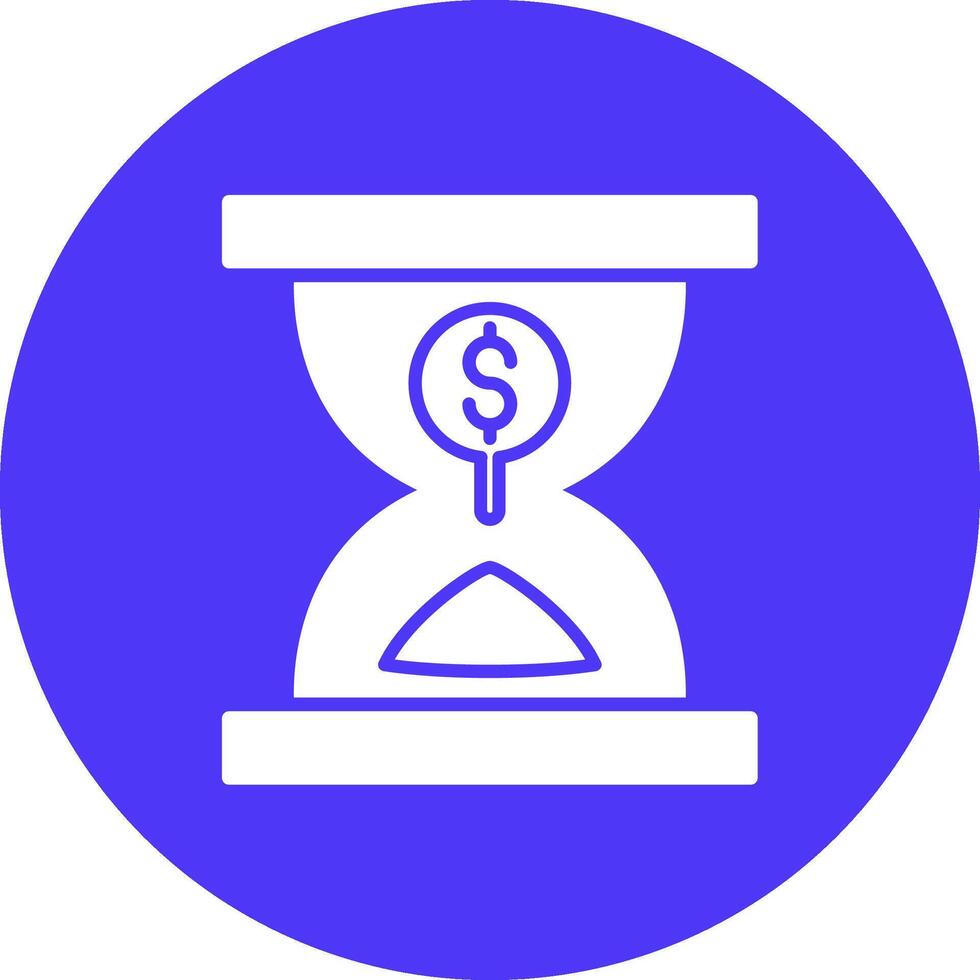 Sand Timer Glyph Multi Circle Icon vector