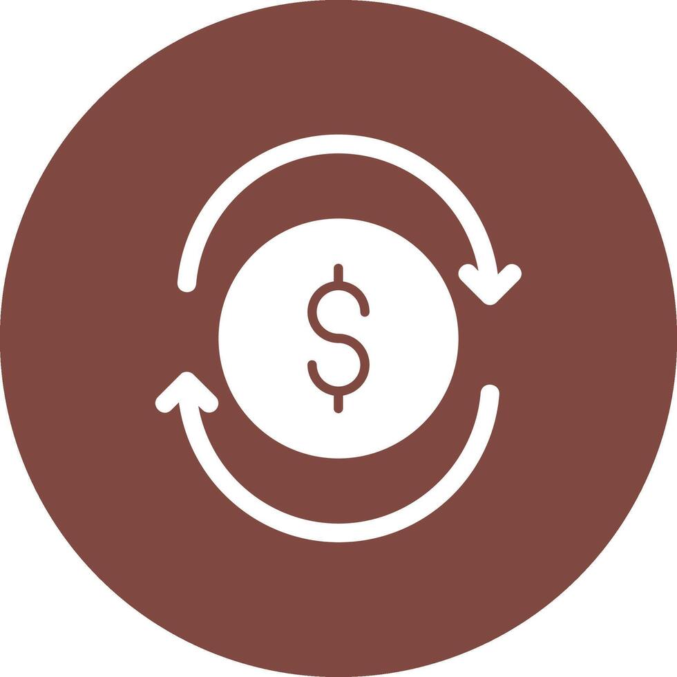 Exchange Rate Glyph Multi Circle Icon vector