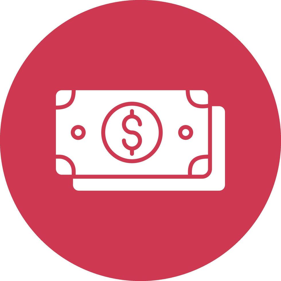 Dollar Bill Glyph Multi Circle Icon vector