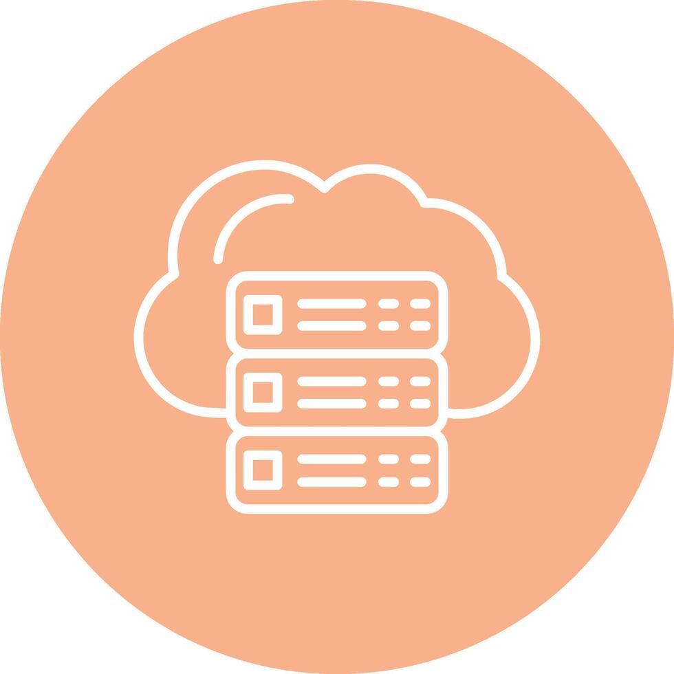 Cloud Servers Line Multi Circle Icon vector