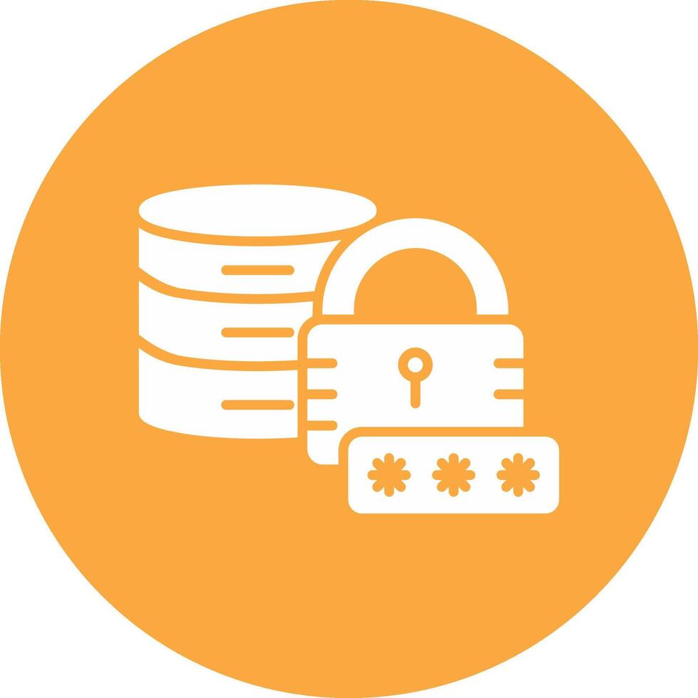 Secured Database Glyph Multi Circle Icon vector