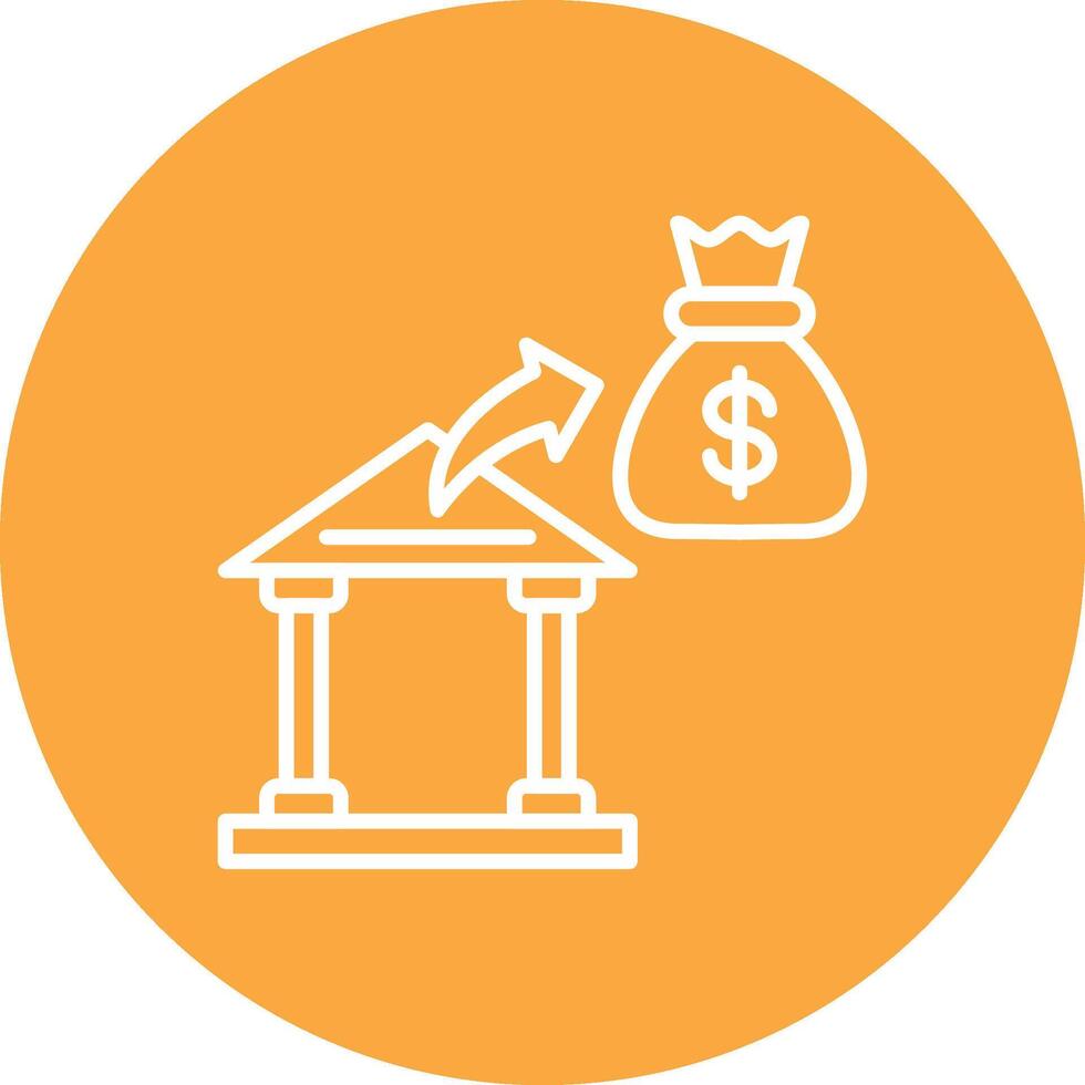Bank Line Multi Circle Icon vector