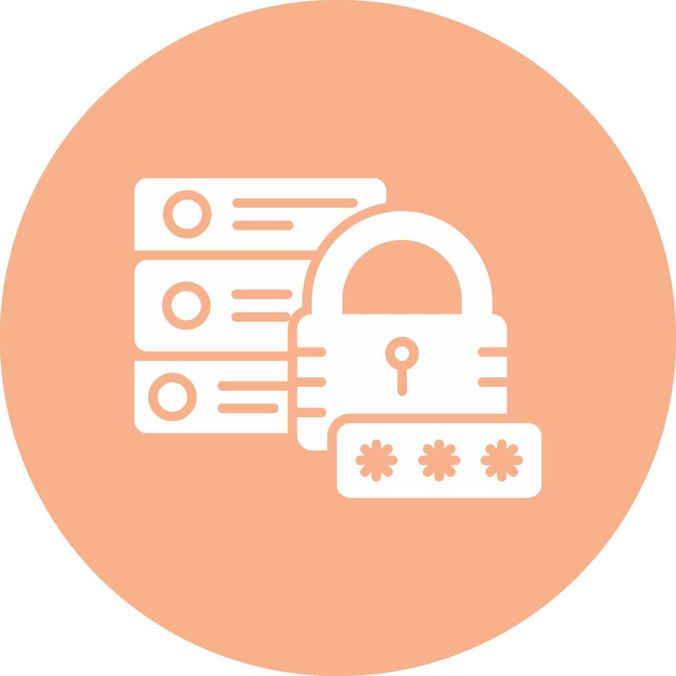 Secure Database Glyph Multi Circle Icon vector