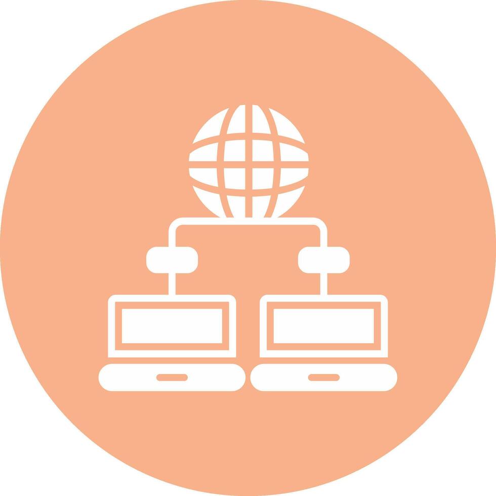 Data Network Glyph Multi Circle Icon vector