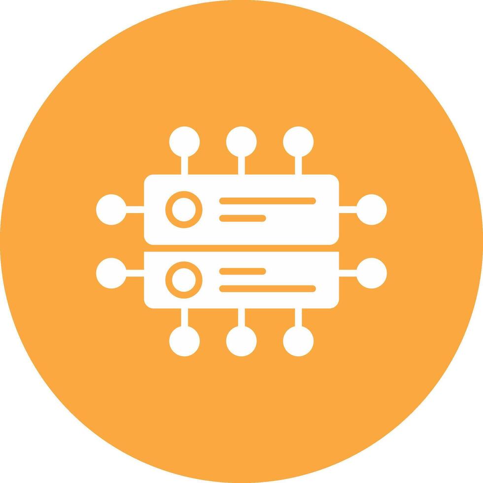 Data Network Glyph Multi Circle Icon vector