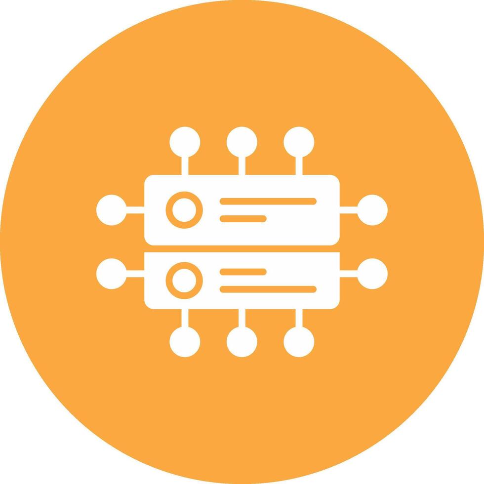 Data Network Glyph Multi Circle Icon vector