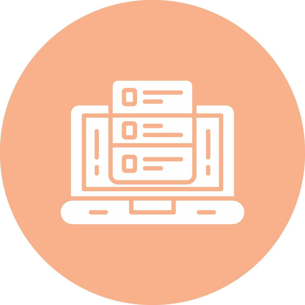 Laptop Glyph Multi Circle Icon vector