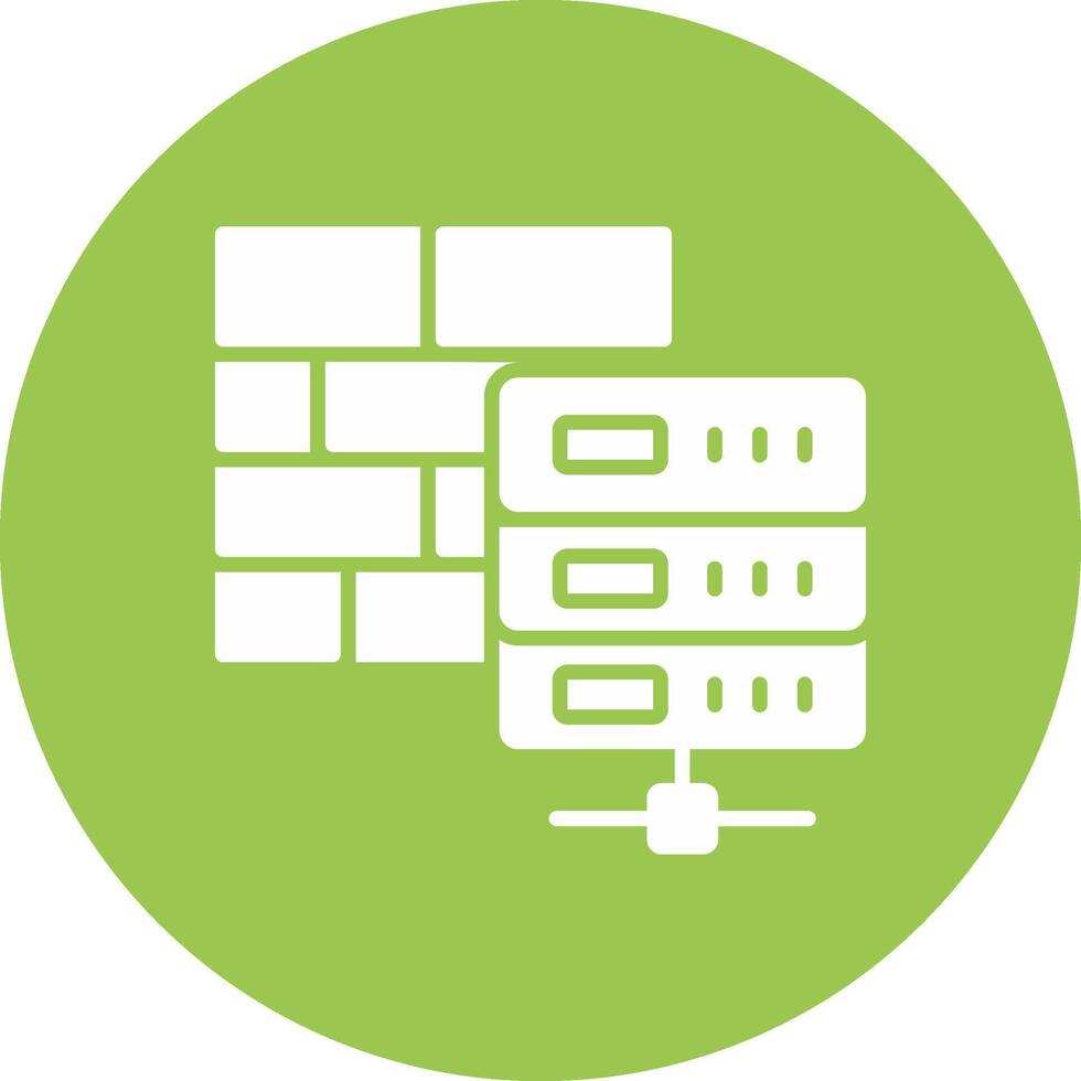 Firewall Glyph Multi Circle Icon vector