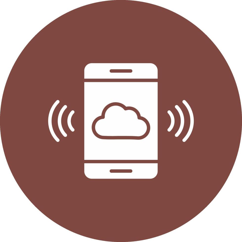 Mobile Cloud Glyph Multi Circle Icon vector