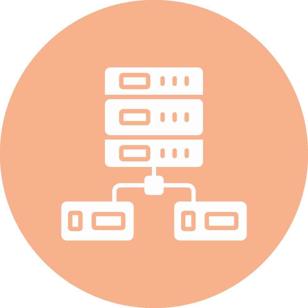 Data Network Glyph Multi Circle Icon vector