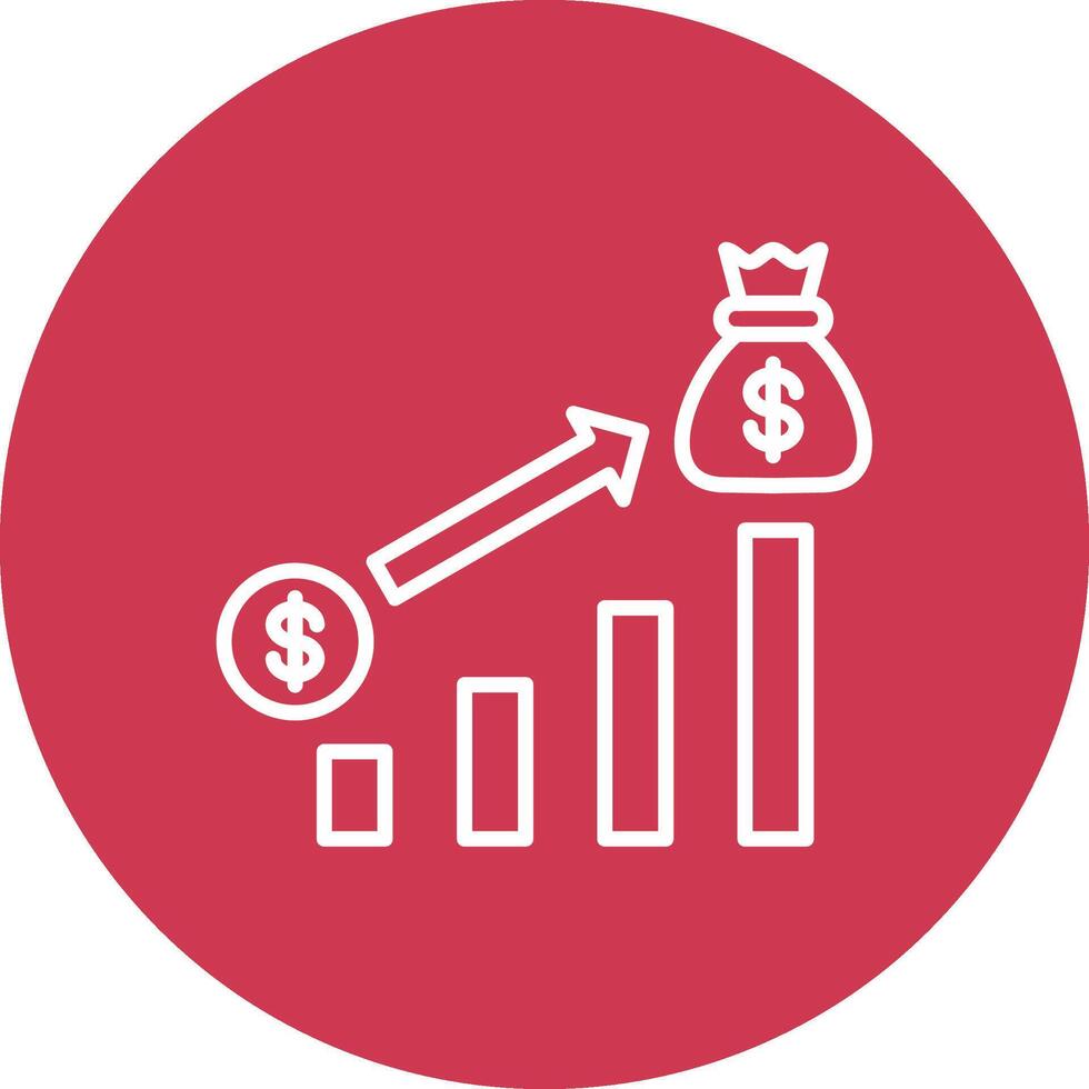 Money Growth Line Multi Circle Icon vector